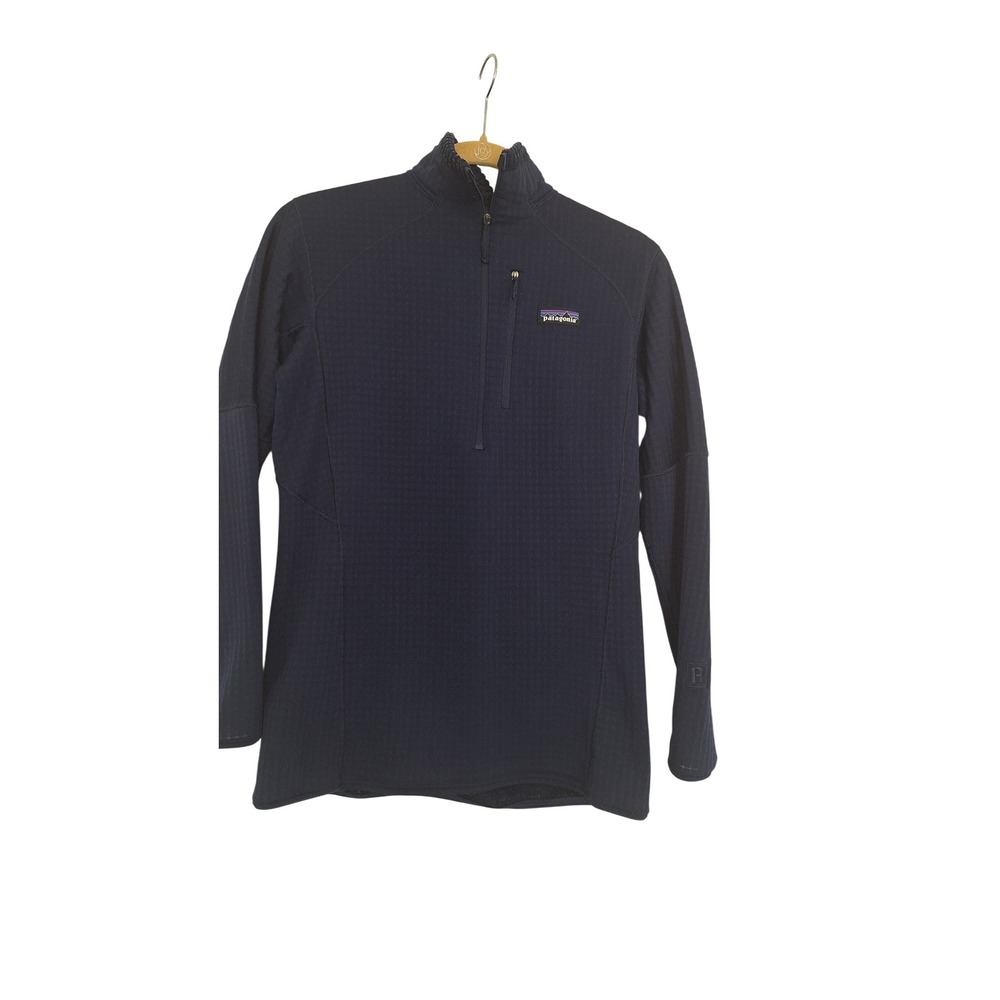 Patagonia R1 Pullover Navy Blue Waffle Grid Fleece Quarter Zip Women's Medium